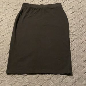 Black fitted cotton pencil skirt